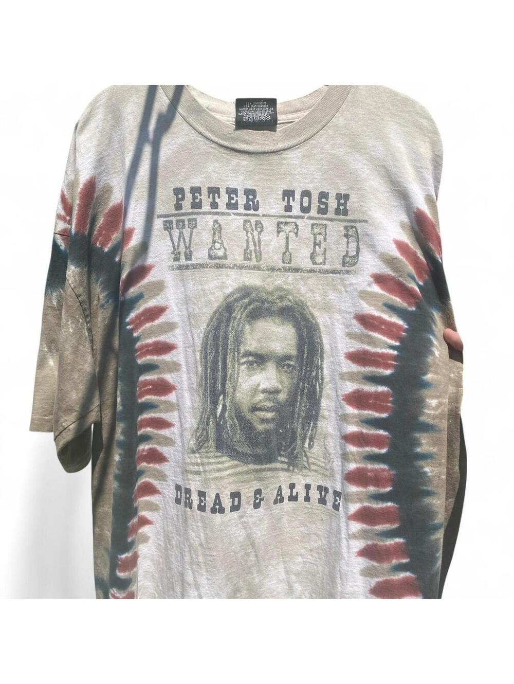 Peter Tosh Wanted Dread Or Alive 1980’s Vintage Zion Rootswear Ty Dye 2XL Shirt